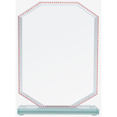 Glastrophäe mit zerbrochenem Sockel