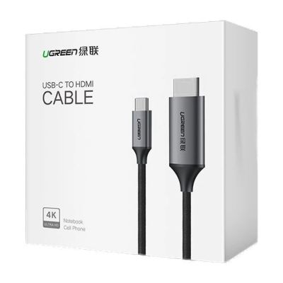 5. Ugreen Kabel HDMI-Kabel - USB Typ C 4K 60 Hz 1,5 m schwarz-grau (MM142 50570)