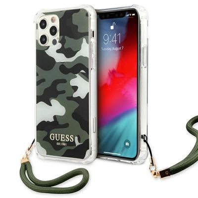 Guess GUHCP12MKSARKA iPhone 12/12 Pro 6.1" grün/khaki Hardcase Camo Collection