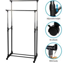 Kleiderbügel für Kleiderschrank/Ankleidezimmer 75x42x93-158cm ALPINA