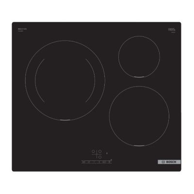 Bosch PUJ611BB5E 3-Flammen-Induktionskochfeld, Touchscreen, mit Uhr, schwarz