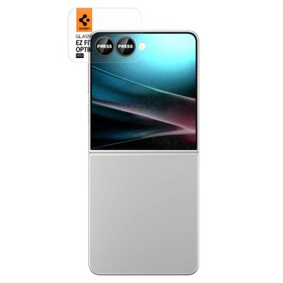 2. Spigen Optik Pro HD Glas.TR EZ Fit 2er-Pack Kameraschutz für Samsung Galaxy Z Flip 7 - Schwarz