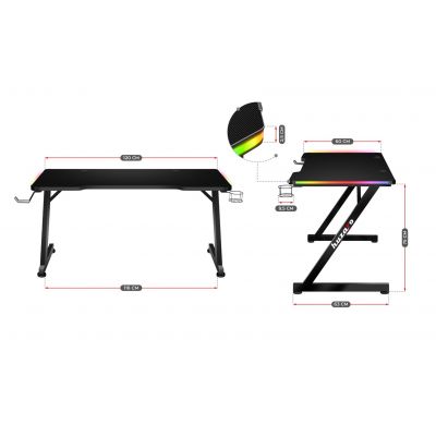 7. Huzaro Hero 2.5 RGB Gaming-Schreibtisch