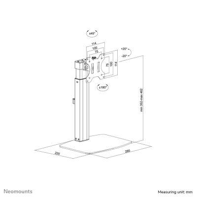 12. Neomounts FPMA-D865BLACK Monitorhalterung/Ständer 81,3 cm (32") Schreibtisch Schwarz