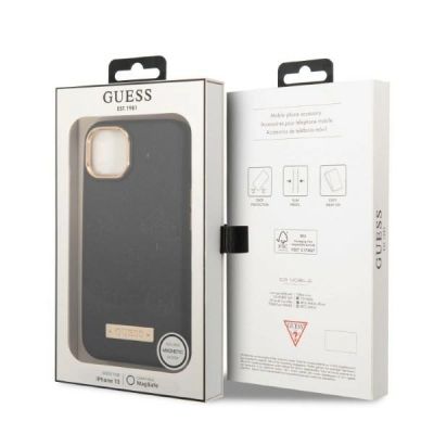 8. Guess GUHMP13MSAPSTK iPhone 13 6.1" schwarz/schwarz Hardcase Peony Logo Plate MagSafe