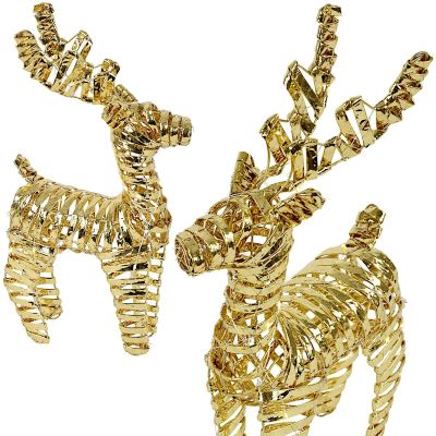 DEKORATIVER RENTIER 34 CM 20 LED GOLD