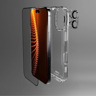 7. SBS-Set mit D3O-Technologie für iPhone 16 Pro - Hülle + Display- und Kameraschutz aus Glas - transparent