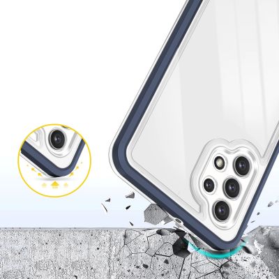 6. Klare 3in1 Hülle für Samsung Galaxy A72 4G Frame Gel Cover Blau