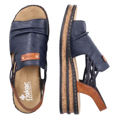 4. Bequeme Damen-Keilsandalen, blau, Rieker 62962-14