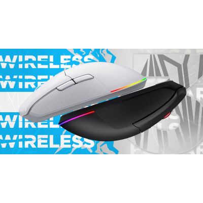 7. HATOR Pulsar 3 Kabellose Gaming-Maus, beidhändig bedienbar, Funkfernbedienung + Bluetooth + USB Typ-C, optisch, 12000 DPI