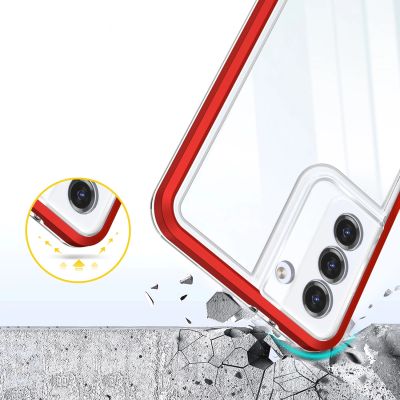 6. Klare 3in1 Hülle für Samsung Galaxy S22+ (S22 Plus) Rahmen Gel Cover Rot