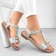 2. Bequeme Sandalen mit Zirkonen S.Barski W OLI261B silber