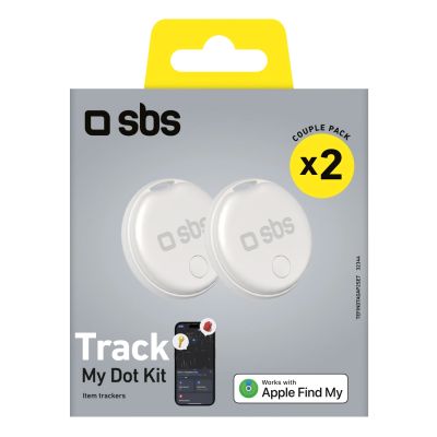 2. SBS Track My Circle-Ortungsgeräte, kompatibel mit Apple „Wo ist?“, 2er-Set – weiß
