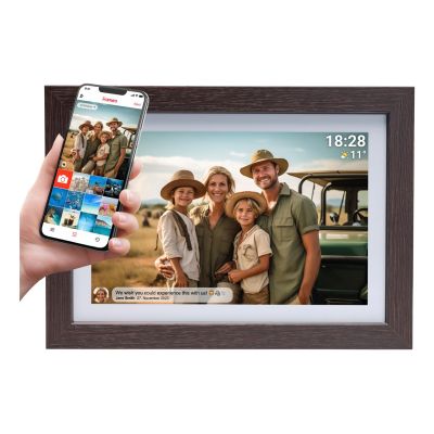 2. Denver PFF-1042DWMK2 Digitaler Bilderrahmen, Holz, 25,6 cm (10,1 Zoll), Touchscreen, WLAN