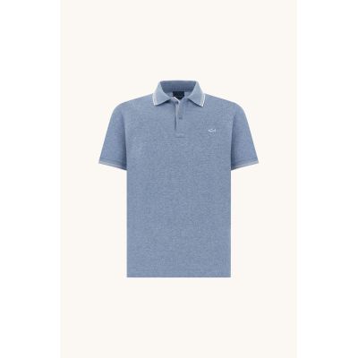 2. Paul&Shark Herren-Polohemd aus Baumwolle mit Knopfleiste, Stahlblau 25411205-991