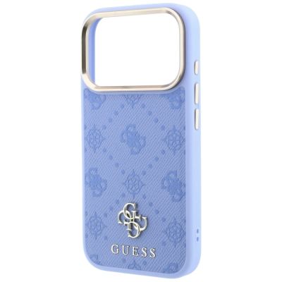 6. Guess Peony 4G MagSafe Hülle mit kleinem Logo für iPhone 18 Pro Max / 17 Pro Max – Hellblau
