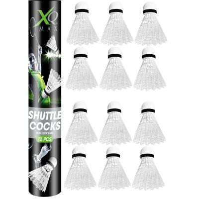 9. Federbälle für Badminton, Nylon, xqmax, 12 Stück, Tube