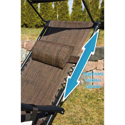 24. Faltbarer Gartenstuhl mit Sonnendach 173 x 52/65 x 110 cm, braun