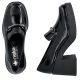 5. Schwarze Damen-Slipper aus Lackleder mit hohem Absatz, Rieker 58051-00
