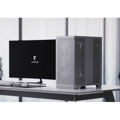 4. AeroCool Geh Midi APNX C1-R-WT-V1 Gehäuse mit MicroATX/MiniITX