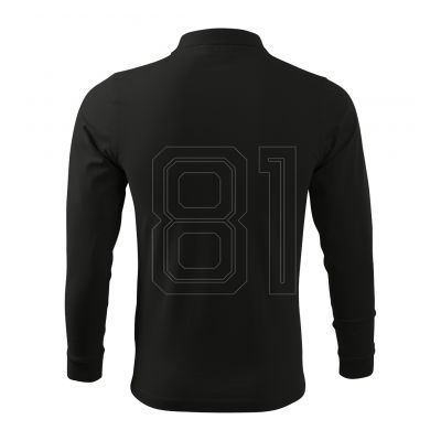 3. Malfini Single J. LS M MLI-21101 schwarzes Poloshirt