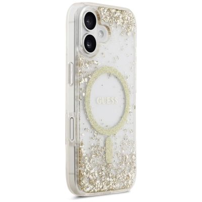 4. Guess Resin Bottom Glitter MagSafe Hülle für iPhone 17 - Gold