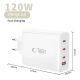 5. Tech-Protect NC120W-GAN 4-Port 120W Wandladegerät – Weiß