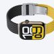 4. 2er-Set AmazingThing Blend Band für Apple Watch 45/46/49 mm - Gelb-Schwarz/Schwarz