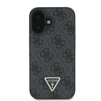 3. Guess Umhängetasche aus Leder mit Metall-Logo und Strass für iPhone 16 – Schwarz