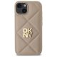 3. DKNY Quilted Stack Logo iPhone 14 Hülle – Beige
