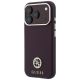 2. Guess MagSafe Hülle mit genarbtem, rundem Strass-Logo für iPhone 18 Pro Max / 17 Pro Max – Burgunderrot