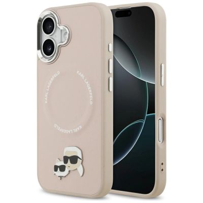 Karl Lagerfeld Karl & Choupette Pins MagSafe Case für iPhone 17 Pink