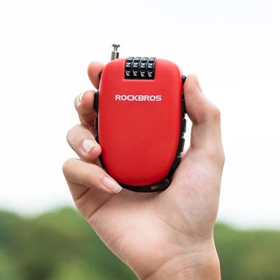 12. Rockbros 32420981001 Fahrradschloss mit einziehbarem Kabel – Rot