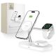 Tech-Protect A12 3in1 MagSafe induktives Ladegerät für Smartphone / Kopfhörer / Smartwatch - Weiß