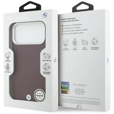 8. BMW -Logo-Metallhülle mit MagSafe-Funktion für iPhone 17 Pro Max – Rot