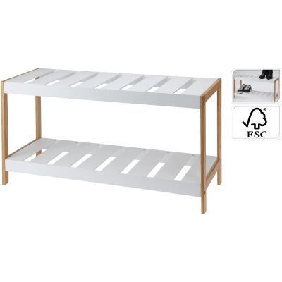 8. Schuhschrank aus Bambus, 2 Ebenen