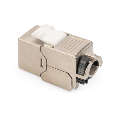 17. Keystone-Buchse RJ45 (8P8C) Kat. 6A, STP, geschirmt, werkzeuglos, Stahl, 24 Stück.