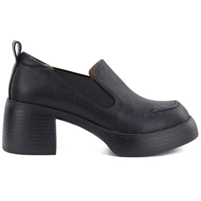 2. Schwarze Damen-Lederschuhe mit hohem Absatz D&A S.Barski CR62-3525