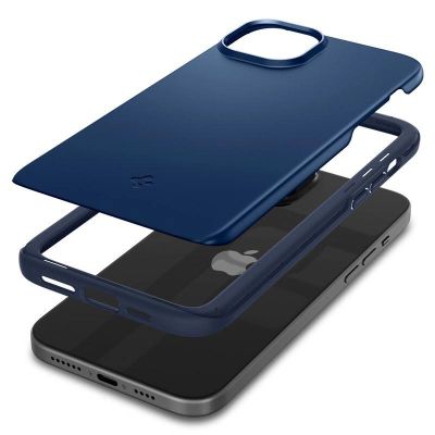 10. Spigen Thin Fit Hülle für iPhone 15 Plus – Blau