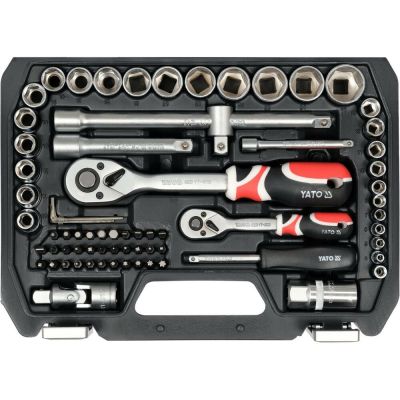Satz Schraubenschlüssel 1/4"/1/2", 72-teilig. YT-38782 YATO