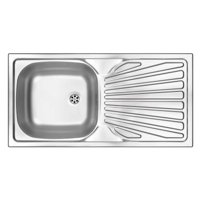Einzelbecken-Edelstahlspüle mit Abtropffläche ZMU 011B 5907650873976