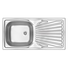 Einzelbecken-Edelstahlspüle mit Abtropffläche ZMU 011B 5907650873976