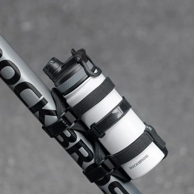4. Rockbros 50210064001 Fahrradgurt mit Klettverschluss für Bluetooth-Lautsprecher oder Wasserflasche, Schwarz