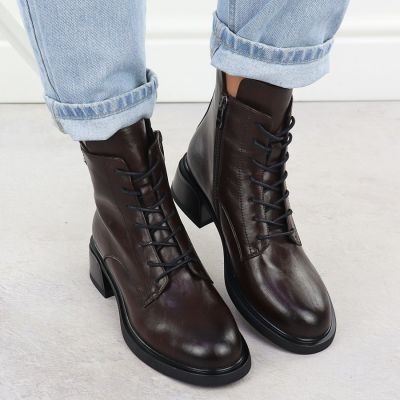 6. Braune Damen-Lederboots im Worker-Stil Filippo DBT7369
