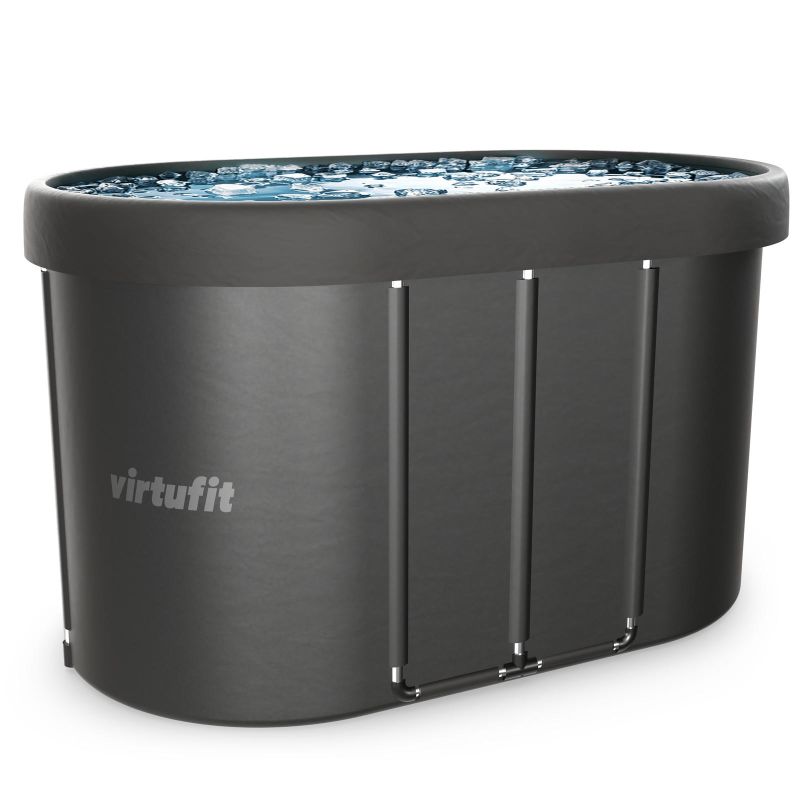 2. VIRTUFIT Ovales Eisbad 500 Liter Anthrazit mit Zubehör
