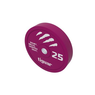 3. tiguar farbige Bumper-Hantelscheibe aus Gummi 25 kg