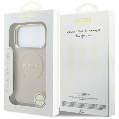 8. Guess Saffiano Peony & Ring MagSafe Hülle für iPhone 17 Pro Max / 18 Pro Max - Pink