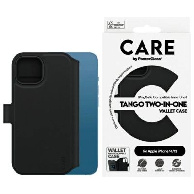 CARE by PanzerGlass Feature Tango 2in1 Wallet MagSafe Case für iPhone 13 / 14 - Schwarz