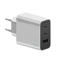 Cuktech 65W GaN 2xUSB-C 1xUSB-A Wandladegerät – Grau