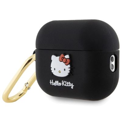 3. Hello Kitty Silikon 3D Kitty Head Case für AirPods Pro 2 (2022/2023) – Schwarz